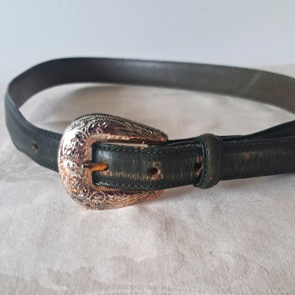 Tony Lama Western Leather Belt Size 30 Gray